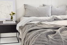 Load image into Gallery viewer, BEMBOKA PURE LINEN DUVET COVER QUEEN - MARBLE GREY