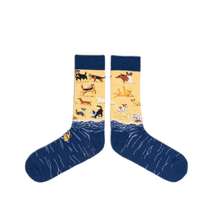 SPENCER FLYNN MENS SOCKS - DOGS ON BEACH