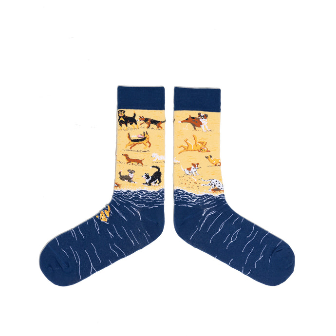 SPENCER FLYNN MENS SOCKS - DOGS ON BEACH