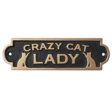 Load image into Gallery viewer, CAST IRON SIGN - CAT LADY