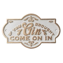 Load image into Gallery viewer, CAST IRON SIGN - GIN
