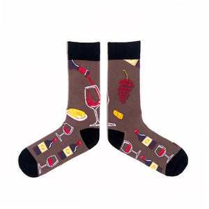 SPENCER FLYNN MENS SOCKS - WINE & CHEESE