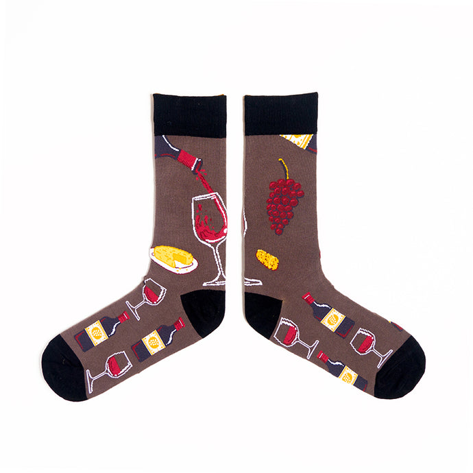 SPENCER FLYNN MENS SOCKS - WINE & CHEESE