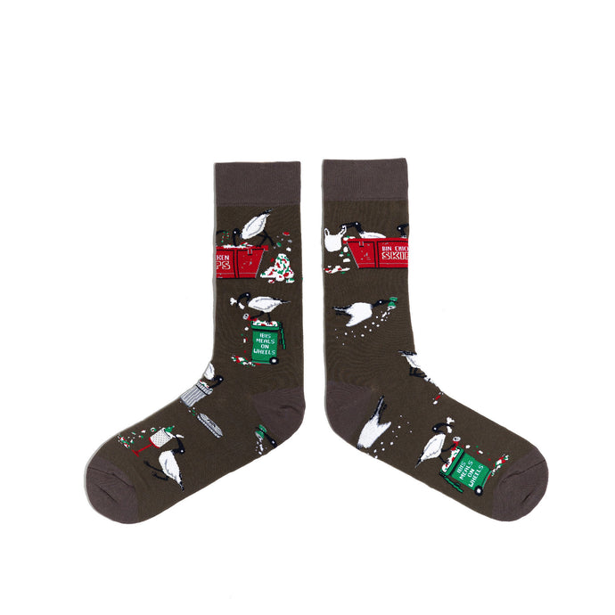 SPENCER FLYNN MENS SOCKS - IBISES IN RUBBISH