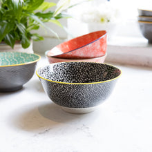 Load image into Gallery viewer, MIKASA NOODLE BOWL - BLACK FLORAL
