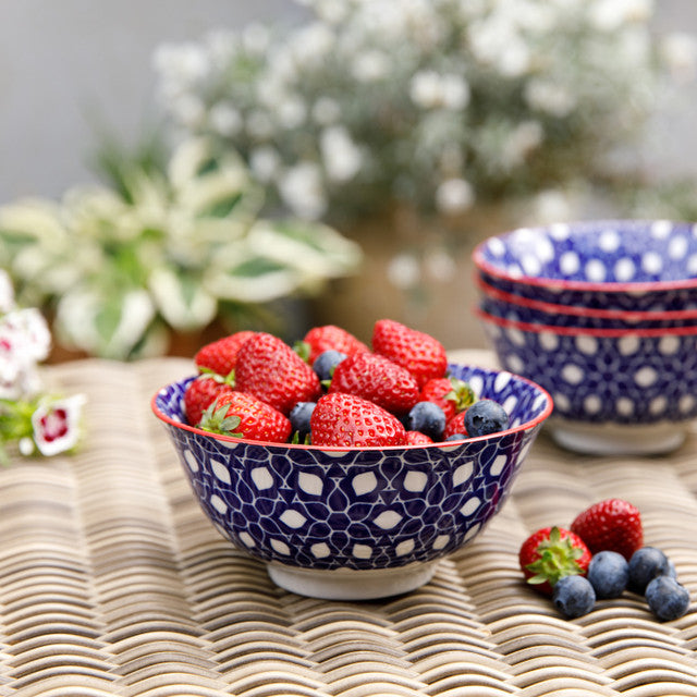MIKASA NOODLE BOWL - BLUE FLORAL