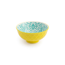 Load image into Gallery viewer, MIKASA NIBBLE BOWL - YELLOW AND BLUE GEO