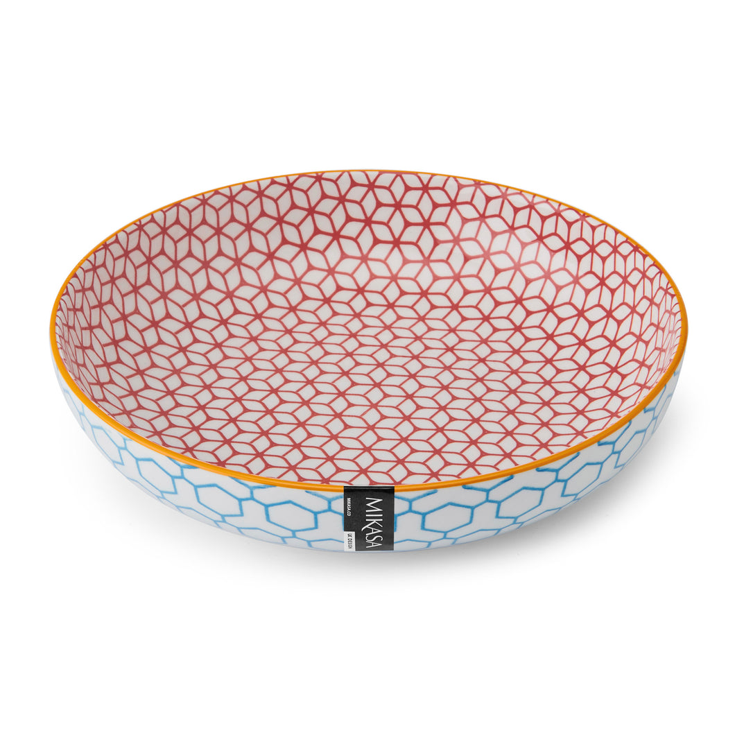 MIKASA COUPE BOWL - GEOMETRIC BLUE