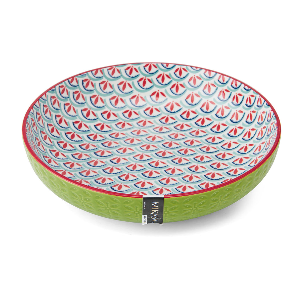 MIKASA COUPE BOWL - GEOMETRIC LIME