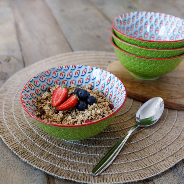 MIKASA NOODLE BOWL - GEOMETRIC LIME