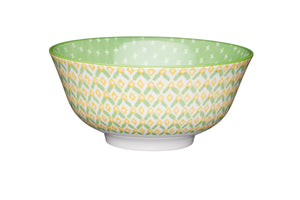 MIKASA NOODLE BOWL - GREEN GEOMETRIC