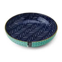 Load image into Gallery viewer, MIKASA COUPE BOWL - INDIGO CHEVRON