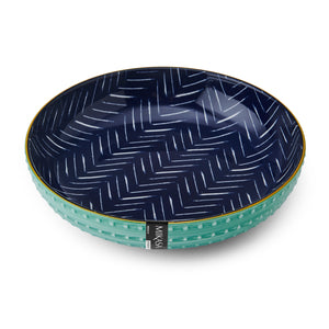 MIKASA COUPE BOWL - INDIGO CHEVRON