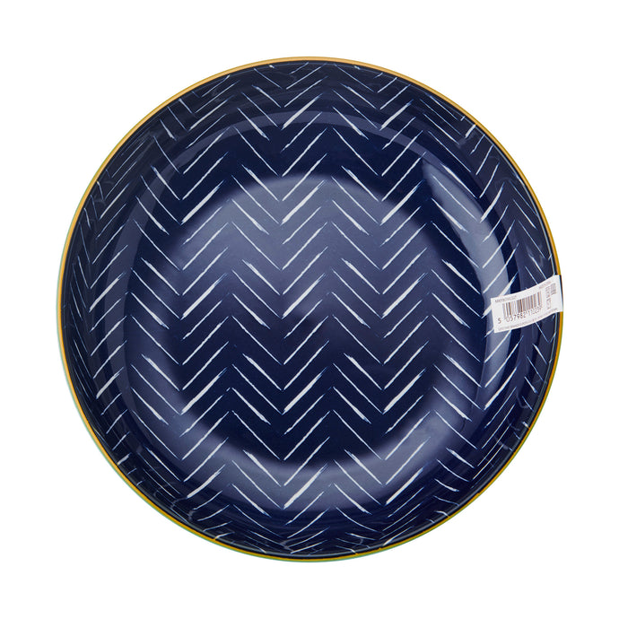 MIKASA COUPE BOWL - INDIGO CHEVRON