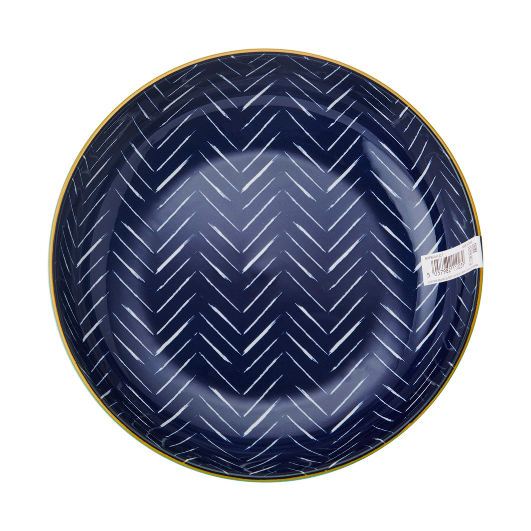 MIKASA COUPE BOWL - INDIGO CHEVRON