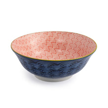 Load image into Gallery viewer, MIKASA RAMEN BOWL - BLUE RED ARC