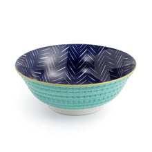 Load image into Gallery viewer, MIKASA RAMEN BOWL - INDIGO CHEVRON