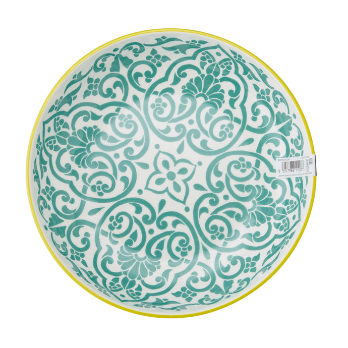 MIKASA COUPE BOWL - YELLOW BLUE GEOMETRIC