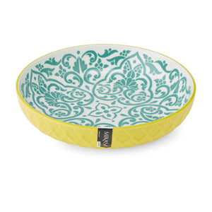 MIKASA COUPE BOWL - YELLOW BLUE GEOMETRIC